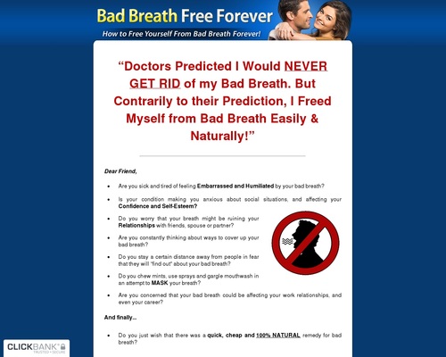 Dangerous Breath Free Without end – The 100% Pure Treatment For Dangerous Breath!